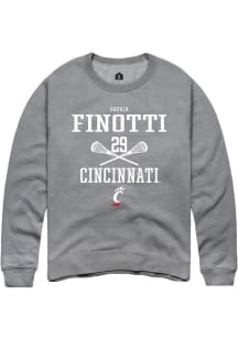 Sophia Finotti  Rally Cincinnati Bearcats Mens Grey NIL Sport Icon Long Sleeve Crew Sweatshirt