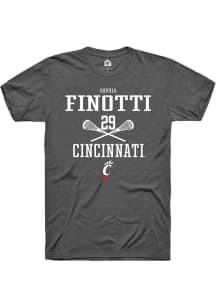 Sophia Finotti  Cincinnati Bearcats Dark Grey Rally NIL Sport Icon Short Sleeve T Shirt