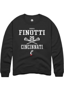 Sophia Finotti  Rally Cincinnati Bearcats Mens Black NIL Sport Icon Long Sleeve Crew Sweatshirt