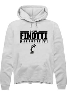 Sophia Finotti Rally Mens White Cincinnati Bearcats NIL Stacked Box Hooded Sweatshirt