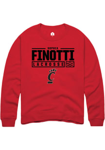 Sophia Finotti  Rally Cincinnati Bearcats Mens Red NIL Stacked Box Long Sleeve Crew Sweatshirt