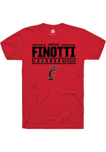 Sophia Finotti  Cincinnati Bearcats Red Rally NIL Stacked Box Short Sleeve T Shirt