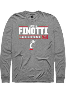 Sophia Finotti  Cincinnati Bearcats Graphite Rally NIL Stacked Box Long Sleeve T Shirt