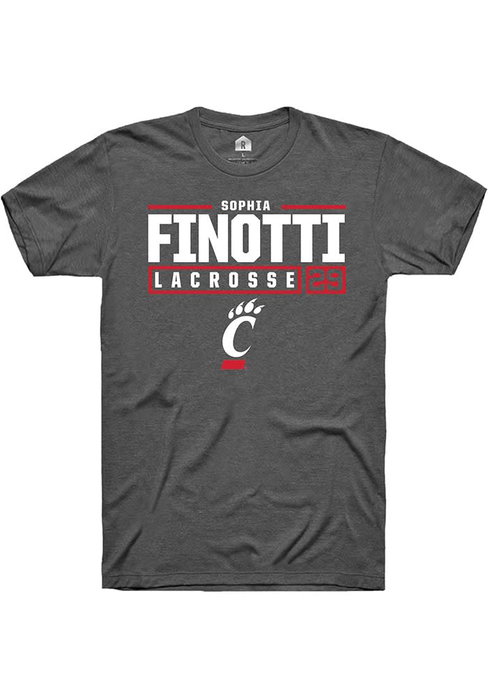 Sophia Finotti  Cincinnati Bearcats Dark Grey Rally NIL Stacked Box Short Sleeve T Shirt