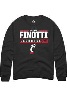 Sophia Finotti Rally Mens Black Cincinnati Bearcats NIL Stacked Box Crew Sweatshirt