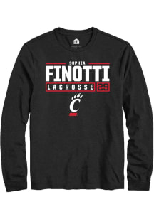 Sophia Finotti  Cincinnati Bearcats Black Rally NIL Stacked Box Long Sleeve T Shirt