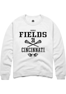 Sophie Fields Rally Mens White Cincinnati Bearcats NIL Sport Icon Crew Sweatshirt