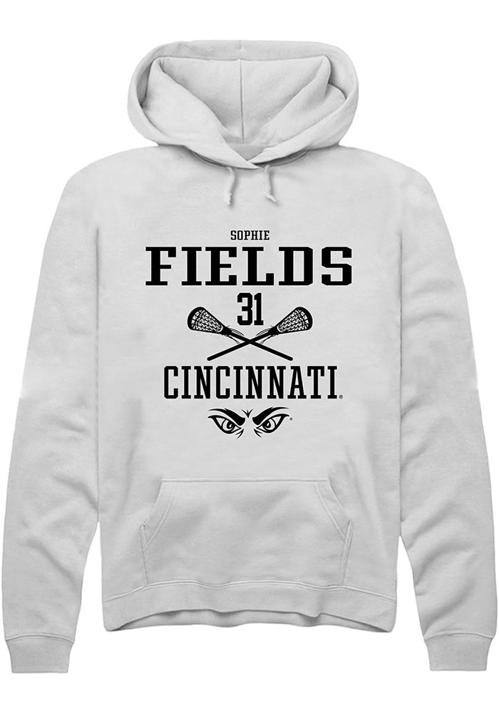 Sophie Fields Rally Cincinnati Bearcats Mens White NIL Sport Icon Long Sleeve Hoodie