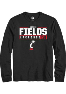 Sophie Fields  Cincinnati Bearcats Black Rally NIL Stacked Box Long Sleeve T Shirt