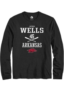 Jayden Wells  Arkansas Razorbacks Black Rally NIL Sport Icon Long Sleeve T Shirt