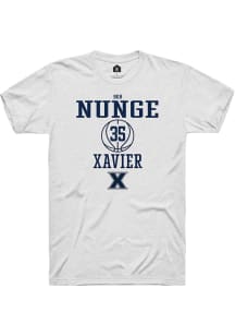 Bob Nunge  Xavier Musketeers White Rally NIL Sport Icon Short Sleeve T Shirt