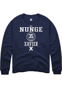 Bob Nunge  Rally Xavier Musketeers Mens Navy Blue NIL Sport Icon Long Sleeve Crew Sweatshirt
