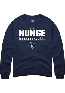 Bob Nunge  Rally Xavier Musketeers Mens Navy Blue NIL Stacked Box Long Sleeve Crew Sweatshirt