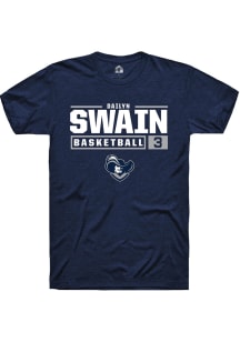 Dailyn Swain  Xavier Musketeers Navy Blue Rally NIL Stacked Box Short Sleeve T Shirt