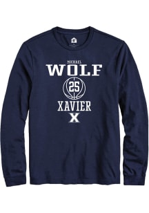 Michael Wolf  Xavier Musketeers Navy Blue Rally NIL Sport Icon Long Sleeve T Shirt