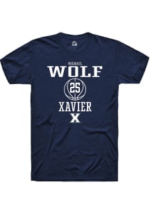 Michael Wolf  Xavier Musketeers Navy Blue Rally NIL Sport Icon Short Sleeve T Shirt