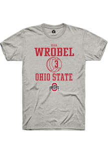 Ella Wrobel  Ohio State Buckeyes Ash Rally NIL Sport Icon Short Sleeve T Shirt