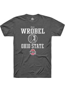 Ella Wrobel  Ohio State Buckeyes Dark Grey Rally NIL Sport Icon Short Sleeve T Shirt