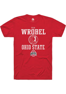 Ella Wrobel  Ohio State Buckeyes Red Rally NIL Sport Icon Short Sleeve T Shirt