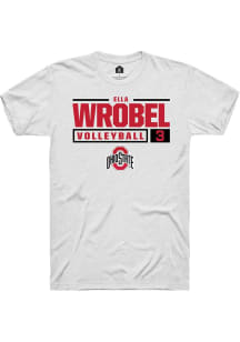 Ella Wrobel  Ohio State Buckeyes White Rally NIL Stacked Box Short Sleeve T Shirt