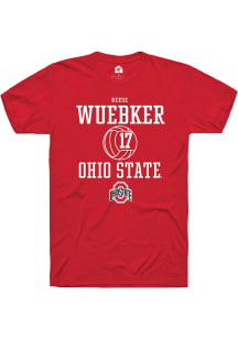 Reese Wuebker  Ohio State Buckeyes Red Rally NIL Sport Icon Short Sleeve T Shirt