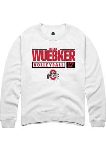 Reese Wuebker Rally Mens White Ohio State Buckeyes NIL Stacked Box Crew Sweatshirt
