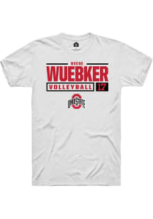 Reese Wuebker  Ohio State Buckeyes White Rally NIL Stacked Box Short Sleeve T Shirt