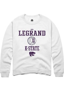 Ava LeGrand Rally Mens White K-State Wildcats NIL Sport Icon Crew Sweatshirt