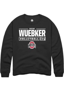 Reese Wuebker Rally Mens Black Ohio State Buckeyes NIL Stacked Box Crew Sweatshirt