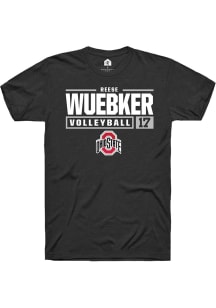 Reese Wuebker  Ohio State Buckeyes Black Rally NIL Stacked Box Short Sleeve T Shirt