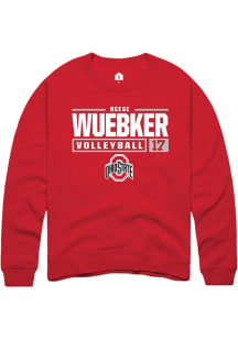 Reese Wuebker Rally Mens Red Ohio State Buckeyes NIL Stacked Box Crew Sweatshirt