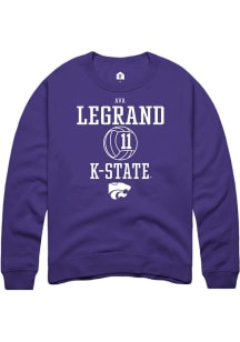 Ava LeGrand Rally Mens Purple K-State Wildcats NIL Sport Icon Crew Sweatshirt