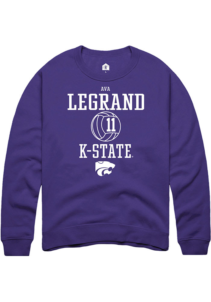 Ava LeGrand Rally K-State Wildcats Mens Purple NIL Sport Icon Long Sleeve Crew Sweatshirt