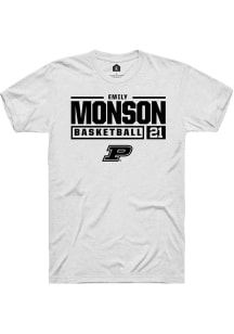 Emily Monson  Purdue Boilermakers White Rally NIL Stacked Box Short Sleeve T Shirt