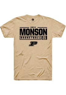 Emily Monson  Purdue Boilermakers Gold Rally NIL Stacked Box Short Sleeve T Shirt