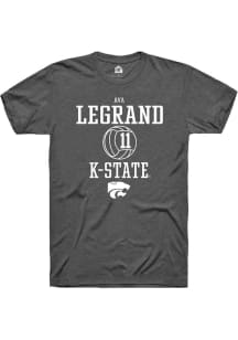 Ava LeGrand Dark Grey K-State Wildcats NIL Sport Icon Short Sleeve T Shirt