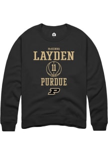 McKenna Layden Rally Mens Black Purdue Boilermakers NIL Sport Icon Crew Sweatshirt