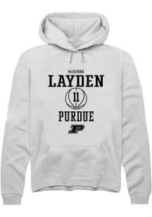 McKenna Layden Rally Mens White Purdue Boilermakers NIL Sport Icon Hooded Sweatshirt