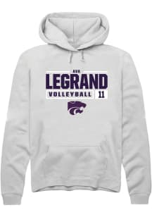 Ava LeGrand Rally Mens White K-State Wildcats NIL Stacked Box Hooded Sweatshirt