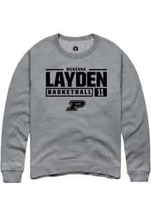 McKenna Layden Rally Mens Graphite Purdue Boilermakers NIL Stacked Box Crew Sweatshirt