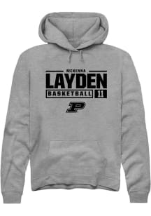 McKenna Layden Rally Mens Graphite Purdue Boilermakers NIL Stacked Box Hooded Sweatshirt