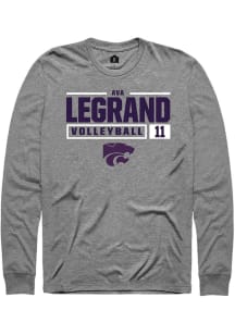 Ava LeGrand Rally Mens Graphite K-State Wildcats NIL Stacked Box Tee