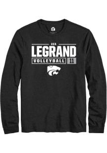 Ava LeGrand Rally Mens Black K-State Wildcats NIL Stacked Box Tee