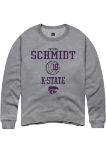 Brenna Schmidt Rally Mens Graphite K-State Wildcats NIL Sport Icon Crew Sweatshirt