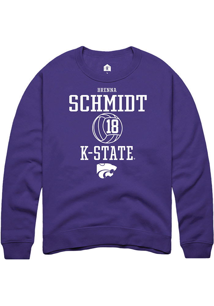Brenna Schmidt Rally K-State Wildcats Mens Purple NIL Sport Icon Long Sleeve Crew Sweatshirt