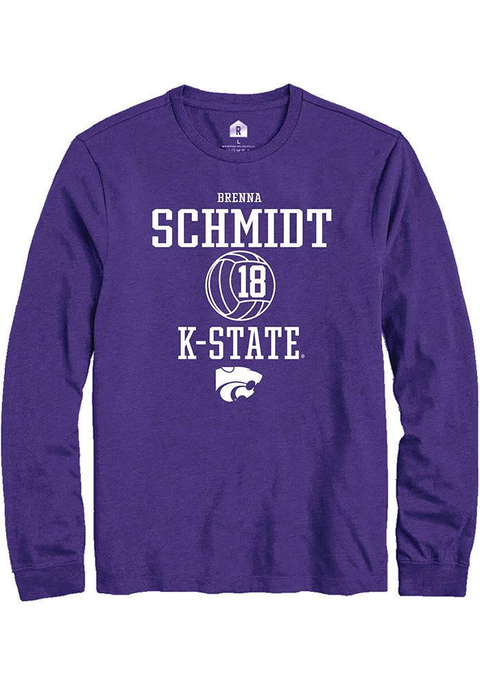 Brenna Schmidt K-State Wildcats Purple Rally NIL Sport Icon Long Sleeve T Shirt