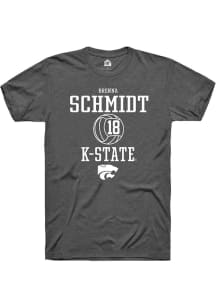 Brenna Schmidt Dark Grey K-State Wildcats NIL Sport Icon Short Sleeve T Shirt