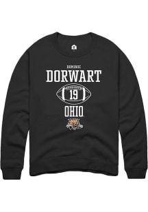 Dominic Dorwart  Rally Ohio Bobcats Mens Black NIL Sport Icon Long Sleeve Crew Sweatshirt