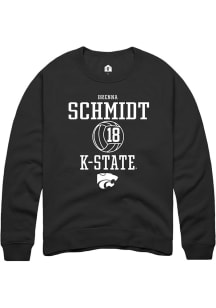 Brenna Schmidt Rally Mens Black K-State Wildcats NIL Sport Icon Crew Sweatshirt