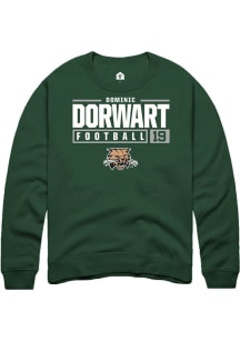 Dominic Dorwart  Rally Ohio Bobcats Mens Green NIL Stacked Box Long Sleeve Crew Sweatshirt